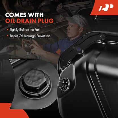 A-Premium Lower Engine Oil Pan Sump with Drain Plug Compatible with Toyota Camry 2007-2017, RAV4 2006-2012, Highlander 2008-2016, Sienna 2011-2013, Avalon, Venza & Lexus RX350, RX450h, ES350, 3.5L