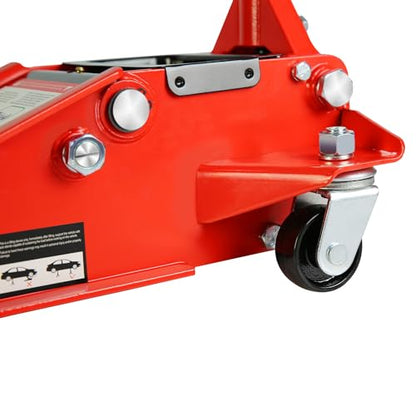 Floor Jack, Professional Heavy Duty Hydraulic Floor Jack, Low Profile Steel Racing Floor Jacks w/2 Piston Quick Lift Pump, Lifting 3.3"-18.5" 3 Ton(6000lb) Capacity Red - color: Lift 3.3"-18.5" 3 Ton(6,000lb) Red Steel