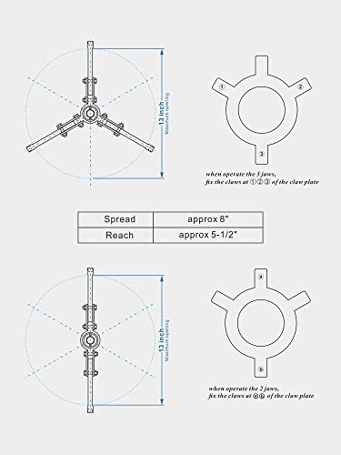 Hydraulic Gear Puller, 5 Ton Max. Capacity Hydraulic Puller, 2 or 3 Jaws Bearing Hub Separator, Hydraulic Puller Separator Tool for Pulling Hubs (8 inch JAW) - size: 8 inch JAW