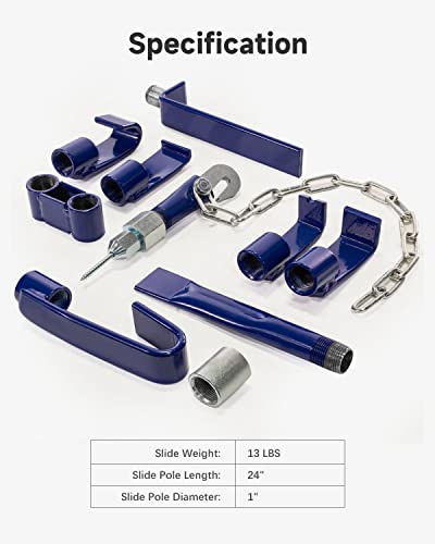 13LBS Dent Puller w/Slide Hammer Auto Body Truck Repair Automotive Hammer Puller Repair Frame Set with Carrying Case (18 PCS) - color: Blue, size: 18pcs