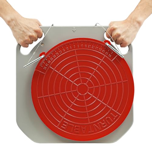 2-Piece Wheel Alignment Turn Plates, 360° Rotating Alignment Tool 3-Ton Capacity Per Plate with 0-50° Scale, Heavy Duty Alignment Plates for Toe Camber Adjustment, Professional & DIY Use