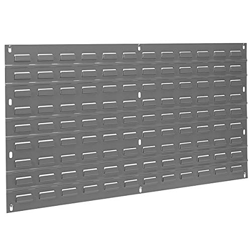 Akro-Mils 30136 Heavy Duty Wall Mount Garage Storage Steel Louvered Panel | Wall Storage Bin Hanging Organizer System for AkroBins, 36-Inch W x 19-Inch H, Grey, Single - color: Grey, size: 36-Inch W x 19-Inch H