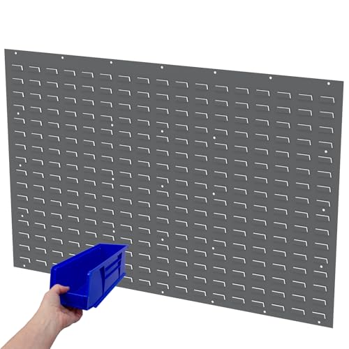 Akro-Mils 30655 Louvered Steel Wall Mount Panel Garage Organizer for Hanging AkroBin Storage Bins, 52-Inch W x 34-Inch H, Grey, Single - color: Grey, size: 52-Inch W x 34-Inch H