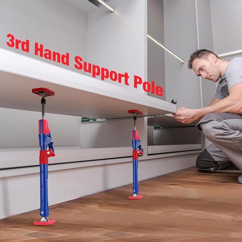 WORKPRO Cabinet Jack Support Pole, 18.5" to 29.5" Steel Telescopic Quick Support Rod Adjustable 3rd Hand Support System with 154 lbs Capacity for Cabinet Jack, Drywall Jack& Cargo Bars, 4-Pack - size: Short-18.5"-29.5" 4PC