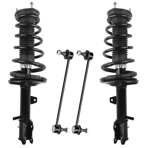 Detroit Axle - AWD Rear 4pc Struts for 99-03 Lexus RX300, 01-03 Toyota Highlander, 2 Struts & Coil Spring Assembly 2 Sway Bar Ends 1999 2000 2001 2002 2003 Replacement Ready Strut Shock Assembly - size: 4QS48536/ sway kit