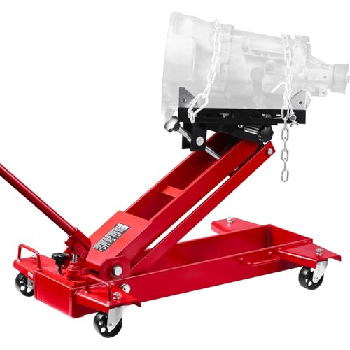 VEVOR Adjustable Floor Transmission Jack 2200 lbs/1T Low Profile Hydraulic Transmission Telescoping Heavy-Duty Lift Jack 7.28-27.6 in Lifting Height, 360° Swivel Front Wheels - size: 2200 lbs