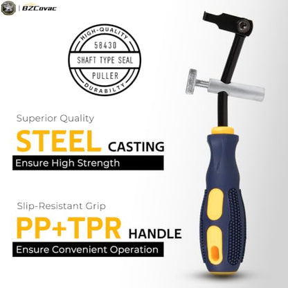 W89208 Cam Pulley Holder + 58430 Shaft Type Seal Puller - Universal Camshaft Pulley Holding Tool & Shaft Seal Puller Set for Engine Cam/Crank Seal Removal and Timing Belt Service