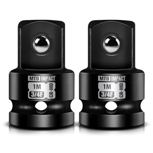 2 Pieces 3/4" Female to 1" Male Impact Socket Adapter, 3/4" Drive Impact Socket Adapter Set, Chrome Molybdenum Alloy Steel - size: 3/4" Female to 1" Male