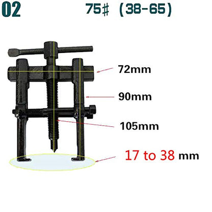 Two Jaw Twin Legs Bearing Gear Puller Remover Hand Tool Removal Kit (17-38mm) - size: 17-38mm