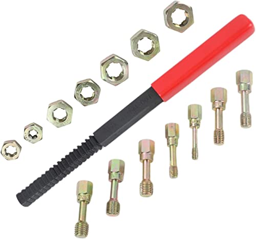 Angchun 15PCS Metric Thread Chaser Set, Thread Repair kit with 7 Taps Thread Chaser Set Universal Metric Thread Restorer Kit with 7 Dies and 1 Thread File Rethreading Kit Universal Rethreading Tool - size: 15PCS