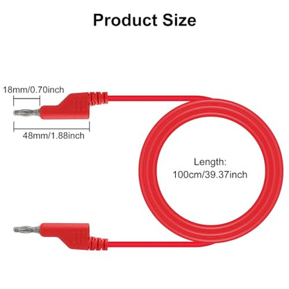 4mm Banana Plug Test Leads Dual-Ended Multimeter Electrical 4mm Banana Stackable Plug Silicone Flexible Copper Cable 1 Meter for Multimeter Electrical Testing - color: 1set dual banana