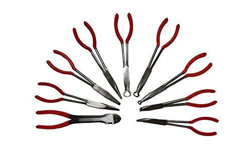 11" Long Reach Needle Nose Pliers with Storage Bag (9 Piece Set)