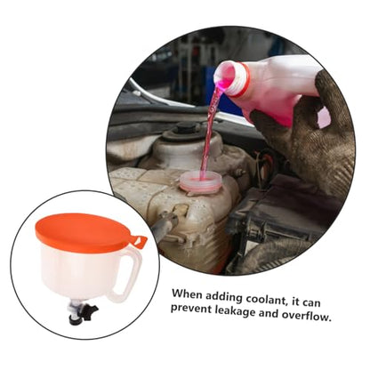 Unomor Spill Coolant Filling Kit Radiator Funnel with Valve Plastic Cooling System Tool for Automotive Radiator Maintenance and Fluid Handling