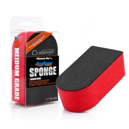 Nanoskin AUTOSCRUB Surface Prep Sponge - Medium Grade - Patented Clay Bar Replacement Tool to Remove Embedded Contaminants Before Wax & Coating | Safe for Painted Surface, Glass, Plastic, Metal & More - style: Medium Grade