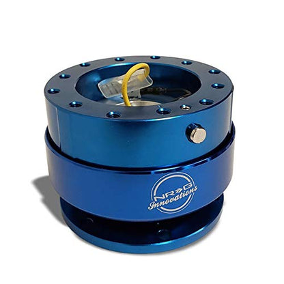 NRG (SRK-200) Blue Aluminum GEN 2.0 Racing Performance Steering Wheel Quick Release Adapter Fit 2-Way 6-Hole Pattern Design - color: Blue