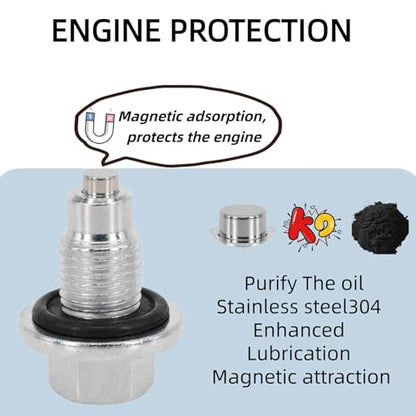 6Pcs M14x1.5 Magnetic Oil Drain Plugs with Crush Washers | 6 M14x1.5 magnetic oil drain plugs and 6 crush washers,Fits Most Cars,Motorcycles,Boats - size: M14x1.5MM （6Pack）