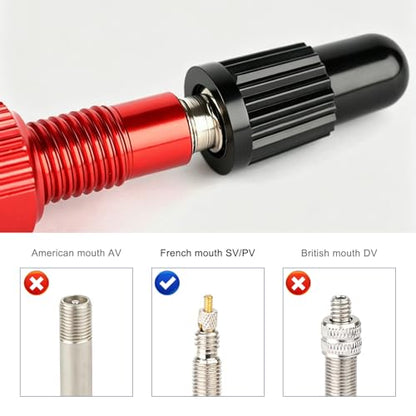 23 PCS Presta Valve Core Repair Kit, Tubeless Auto Tire Stem Cores with Caps Adapter Removal Tool, French Tire Valve Cores Caps Remover Set for Tubeless Road MTB Bike Tires