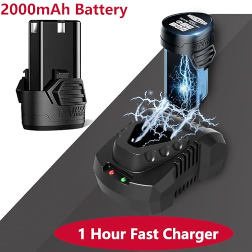 Dobetter Cordless Ratchet Wrench 3/8 Electric Ratchet Wrench, 55 N·m Power Ratchet Tool with 2 Ah Lithium Batteries and Quick Charger -DBCRW12S - size: short-1 battery