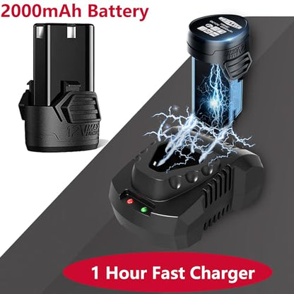 Dobetter Cordless Ratchet Wrench 3/8 Electric Ratchet Wrench, 55 N·m Power Ratchet Tool with 2 Ah Lithium Batteries and Quick Charger -DBCRW12S - size: short-1 battery
