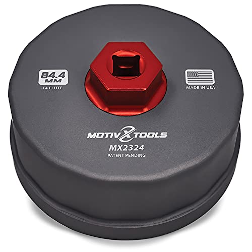 Motivx Tools MX2324-US 84mm 14 Flute Precision CNC Machined Aluminum Oil Filter Wrench Compatible with Mercedes Dodge and Jeep 3.0L Diesel Engines