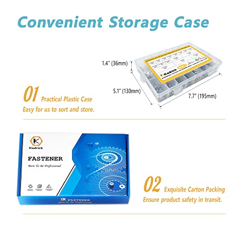 Kadrick 1290 Pcs M3 Metric Screw Aassortment,4mm-40mm Commonly Used 304 Stainless Steel Button Head Hex Socket Cap Bolts Nuts Washers Kit with Hex Wrench - size: SS M3 1290Pcs 4-40mm