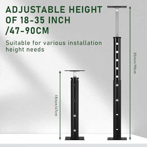 2 Pack House Floor Jacks for Leveling, Adjustable House Floor Jacks Post Pole,Height 18" to 35" Telescoping Jack for Temporary Support,Black