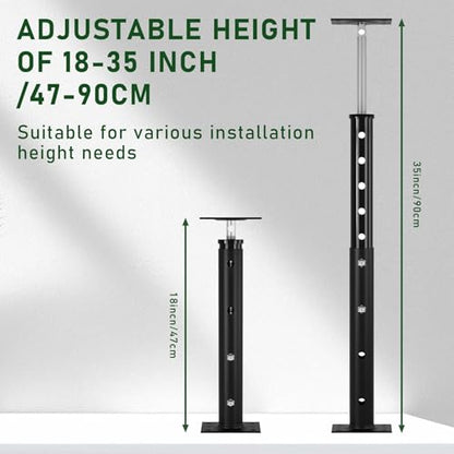 2 Pack House Floor Jacks for Leveling, Adjustable House Floor Jacks Post Pole,Height 18" to 35" Telescoping Jack for Temporary Support,Black