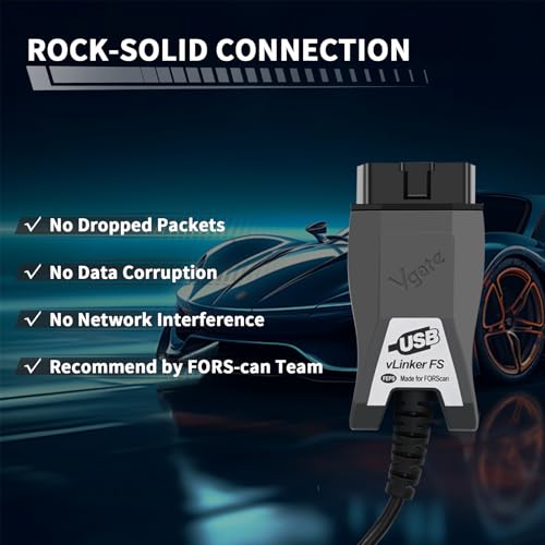 VGATE vLinker FS USB FORScan OBD2 Adapter for HS/MS-CAN Auto Switch, Wire OBD2 USB FORScan Adapter Code Readers & Scanner Diagnostic Tools