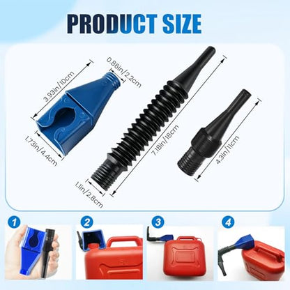 Oil Funnels for Automotive Use, 2025 Upgraded Universal Household Folding Buckle Funnel, Universal Wide Mouth, Easy to Carry Wide Mouth Flexible Funnel for Car Motorcycle - color: 2 Pack