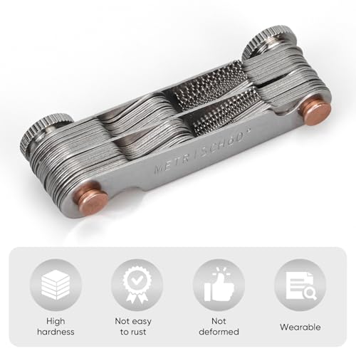 Thread Pitch Gauges Measure Tool Set,Stainless Steel Thread Gauges, Metric & Imperial Screw Gauge SAE Whitworth 55 Degree & Metrisch 60 Degree Thread Pitch Gauge for Industrial Measurement - color: 1P