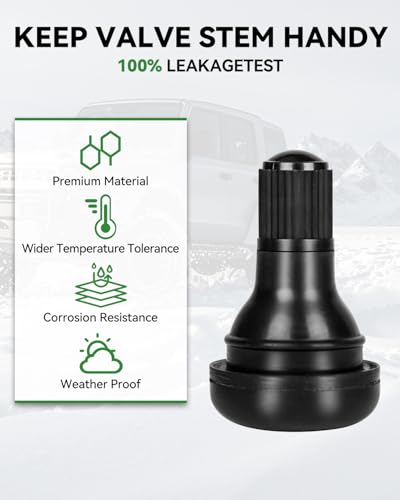 50 Pcs TR412 Snap-in Tire Valve Stems, EPDM Rubber Tubeless Valve Stems Fit 0.453" (11.5mm) Rim Holes for Passenger Cars, SUVs, ATVs, RVs - size: TR412