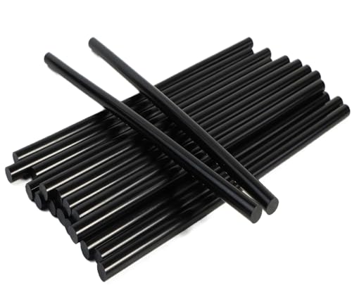 20Pcs PDR Glue Sticks, Dent Repair Glue Sticks for Car Body | Hot Melt Resin, Heat & Weather-Resistant, Dry Clear, For Metal/Plastic/Fabric, Requires Glue Gun, Non-Toxic, Black, 11x200mm - color: Black, size: 11x200mm