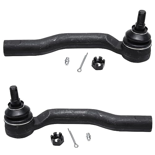 Detroit Axle - Front Steering Knuckles with Hubs + Outer Tie Rod End Links Replacement for 2007-2015 Mazda CX-9 CX-7 - size: 4SU50463/Kit