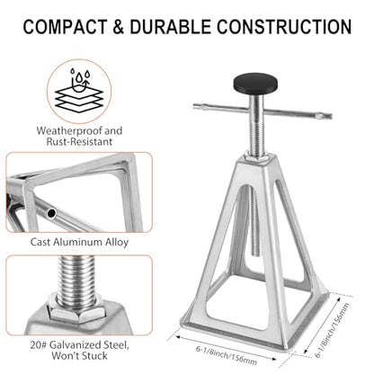 BOYISEN RV Stabilizer Jacks Set of 4，Aluminum Screw Jack Stands Adjustable from 11-17 Inch, Single Stabilizer Jacks for Travel Trailer Support up to 7500 Lbs