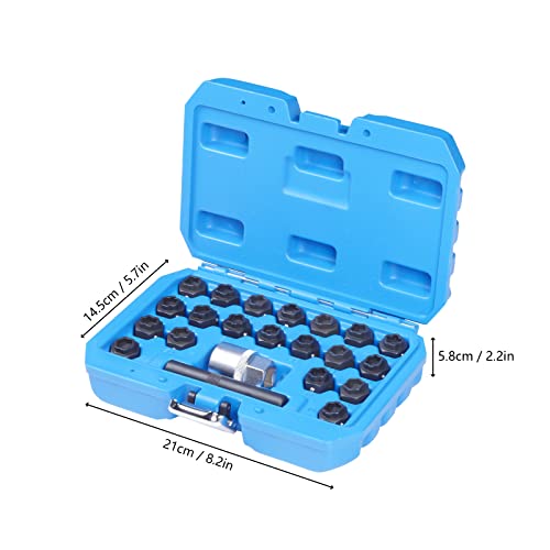 22PCS Wheel Locking Nut Key Kit, Wheel Lock Nut Key Removal Tool Kit for BMW Series, Anti-Theft Screw Remover Repair Tool
