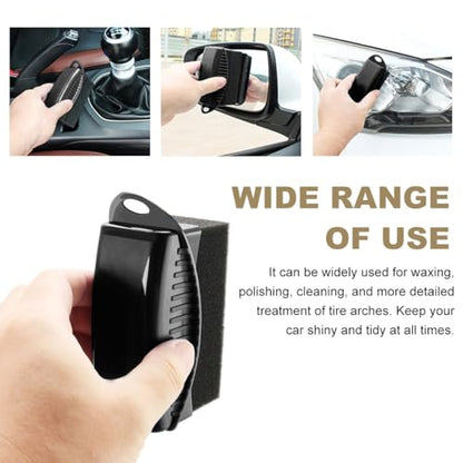 Ohleats 2 PCS Tire Dressing Applicator, Wheel Dressing Tire Shine Applicator Pad with Lid, Reusable Wheel Detailing Foam Tire Waxing Wipe Polishing Sponge, Universal Car Accessories (Black) - color: Black-2pcs