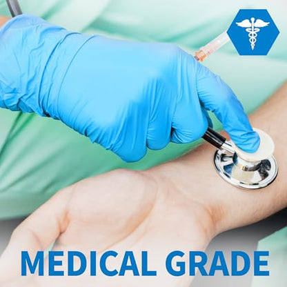 Medguy Medical Blue Nitrile Disposable Exam Gloves, 4 Mil 100 Pcs Powder-Free Latex-Free Food-Safe for Lab Cooking Cleaning - color: Medium (Blue)