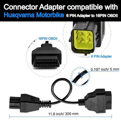 16 Pin 6 Pin OBD2 OBDII Motorcycle Diagnostic Cable Adapter Compatible with Husqvarna - color: For Husqvarna 6Pin