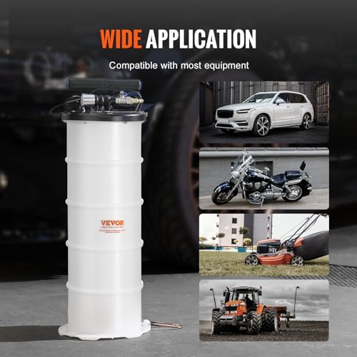VEVOR 6.5L Pneumatic/Manual Oil Extractor Pump, Fluid Extractor Pump for Automotive Fluids Vacuum Evacuation, Oil Change & Fluid Change Tool with Dipstick and Suction Hose - style: 6.5L Pneumatic/Manual