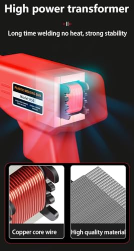 220W Plastic Welder Kit, Auto Bumper Repair Tool with 800 Staples | 1380°F Rapid Heat, Ergonomic Grip, LED Work Light, Plastic Rods, Mesh & Tape, for ABS PP PE TPO