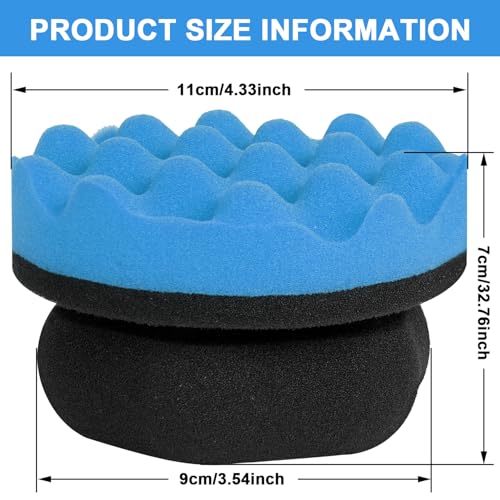 2 Pack Large Tire Shine Applicator Pad, Tire Hex Grip Applicator, Reusable Car Cleaning Supplies After Car Wash - color: A-gray and Blue