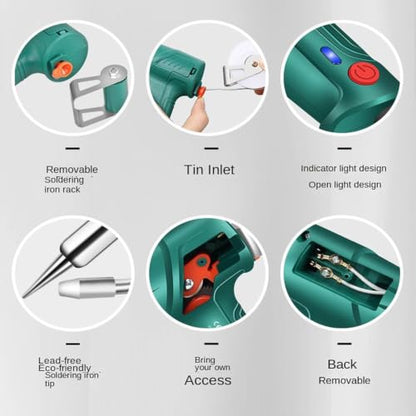 Multi-function Soldering Iron Kit, 300-580°C Adjustable Digital Soldering Gun w/Detachable Stand - color: #D
