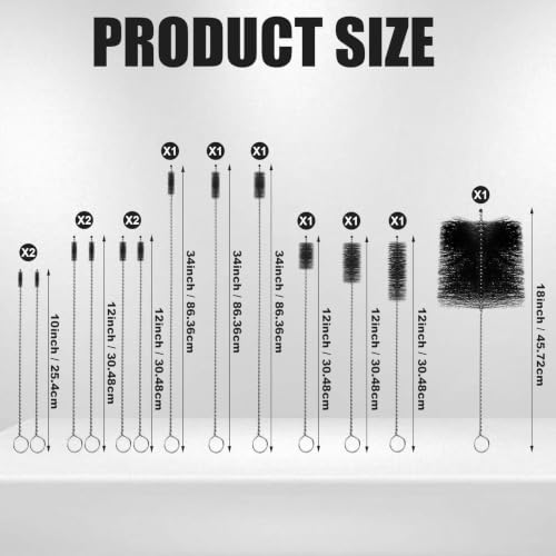 Reallnaive 12 Pcs Engine Brush Kit Car Engine Brush Cleaning Kit Long Nylon Brushes for Auto Cleaning