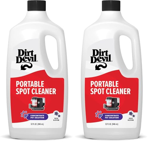 Dirt Devil Pet Portable Spot Cleaner Solution,32 oz.,Fresh Blossom Scent,Upholstery and Carpet Shampoo Solution,Eliminates Pet Messes and Odors,Pair Portable Spot Cleaners,(Pack of 2) - style: 32 fl oz (Pack of 2)