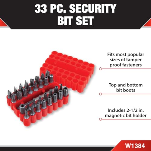 Performance Tool W1384 33 Piece Security Bit Set - size: 33pc Security Bit Set