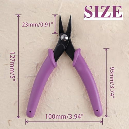 SPEEDWOX Long-Nose Pliers 5.5" Mini Tweezer Nose Pliers Chain Nose Plier Flat Nose Specialty Pointed Nose Micro Plier With Smooth Jaws 1mm Diameter Tip Small Jewelry Making Needle Nose Plyers - size: 5.5" Chain Nose