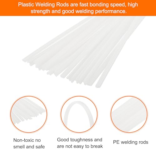 MECCANIXITY 20pcs 8 Inch Plastic Welding Rods PE Welding Strips Welder Rods for Plastic Welder,Car Bumper, Kayak Repair, White - color: White, size: 8 Inch