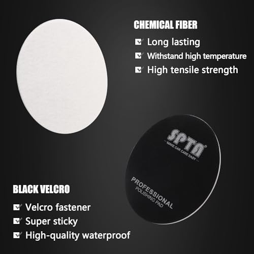 Glass Polishing Pad, SPTA 5 Pcs 5''(125mm) Car Glass Polishing Discs Microfiber Polishing Buffing Pad, Scratch Removal Kit for Correct Damaged Window Cleaning, Removing Stubborn Waterspots - size: 5 Inch(125mm)