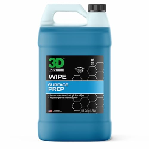 3D Wipe Ceramic Coating Surface Prep - Removes Excess Oils & Lubricants from Paint & Glass Prior to Ceramic Coating Application 1 Gallon - size: 128 Fl Oz (Pack of 1)