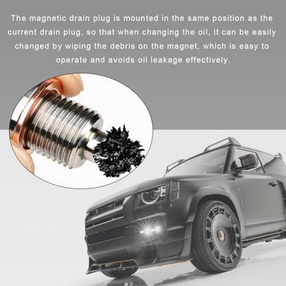 Wevdn Magnetic Oil Drain Plug, Aluminum M14×1.5 Sump Drain Nut Bolt with 5 PCS Copper Crush Washer, Universal Oil Drain Plug Replacement for Most Cars Motorcycles, Car Accessories - color: M14×1.5